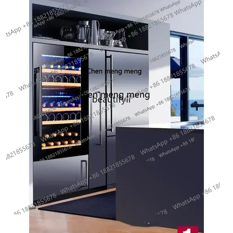 cn8617 LHY Seamless Embedded Wine Cabinet Constant Temperature Wine Cooler Embedded Hidden Wine Cabinet Cold Ice Bar Home