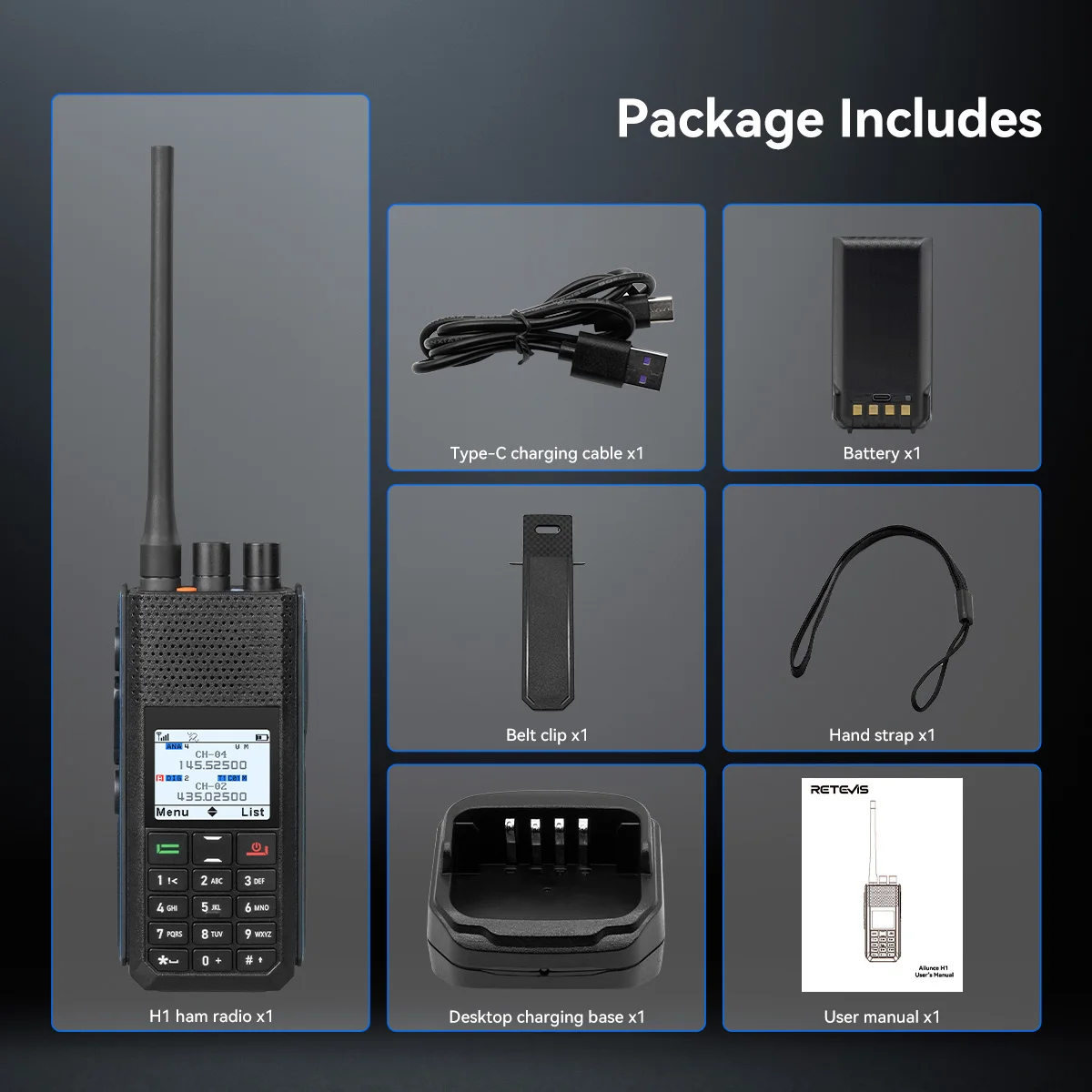 Retevis Ailunce H1 DMR Walkie Talkie Long Range Amateurfunk UHF VHF Kommunikation Zwei-Wege-Radiosender FM GPS APRS – Detail 20