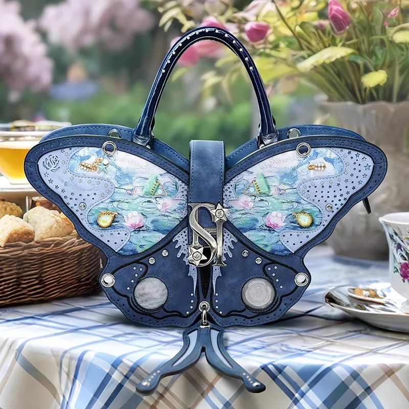 Tas Kupu-kupu Desain Asli Anthracene Tas Selempang Mewah Modis Hadiah Hari Valentine untuk Pacar