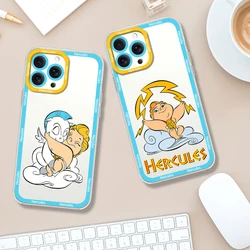 MINISO Cute H-Hercules Phone Case for iPhone 12 11 13 14 15 16 Max Pro Plus Transparent Bezel Cover