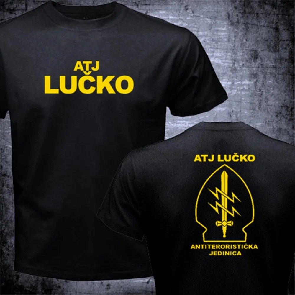 ATJ LUCKO Croatian Counter Terrorism Special Unit Force Crocop T Shirt Men Gift Casual Tee Shirt USA Size High Quality Cotton