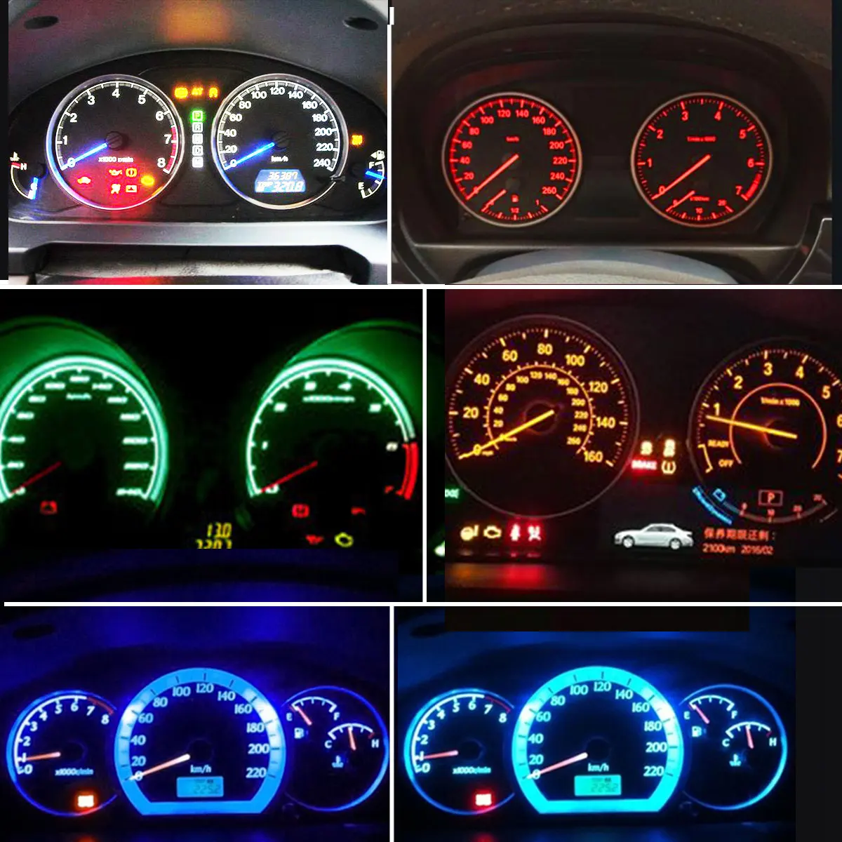10/20PCS T5 W1.2W W2.3W 3030 3Chips LED Interior Instrument Lights Dashboard Panel Lamp 12V Plug Play for Car Vehicle Lights