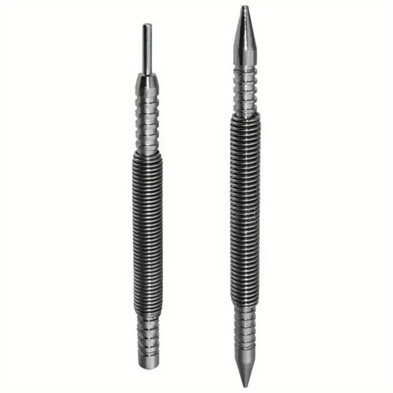 1pc Spring Tool Hammerless Nail Set Center Holes Punch Spring Loaded Marking Metal Woodwork Drill Bit Door Pin Removal Tool