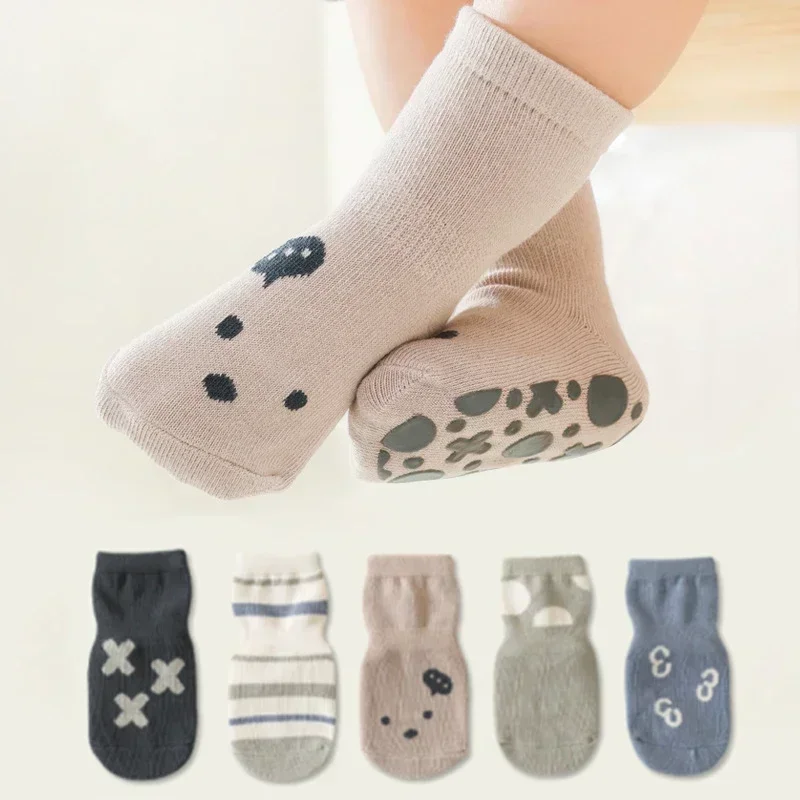 Spring Autumn Baby Boys Girls Anti-Slip Floor Socks Infant Kids Trampoline Sock Shoes Children School Sports Mid Calf Long Socks