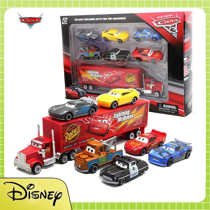

Новинка, 7 шт./компл., автомобиль Disney Pixar 3 Lightning M/C/Queen Jackson Storm Mack, грузовик 1:55, литая под давлением металлическая модель автомобиля, игрушка для мальчика, Рождественский подарок