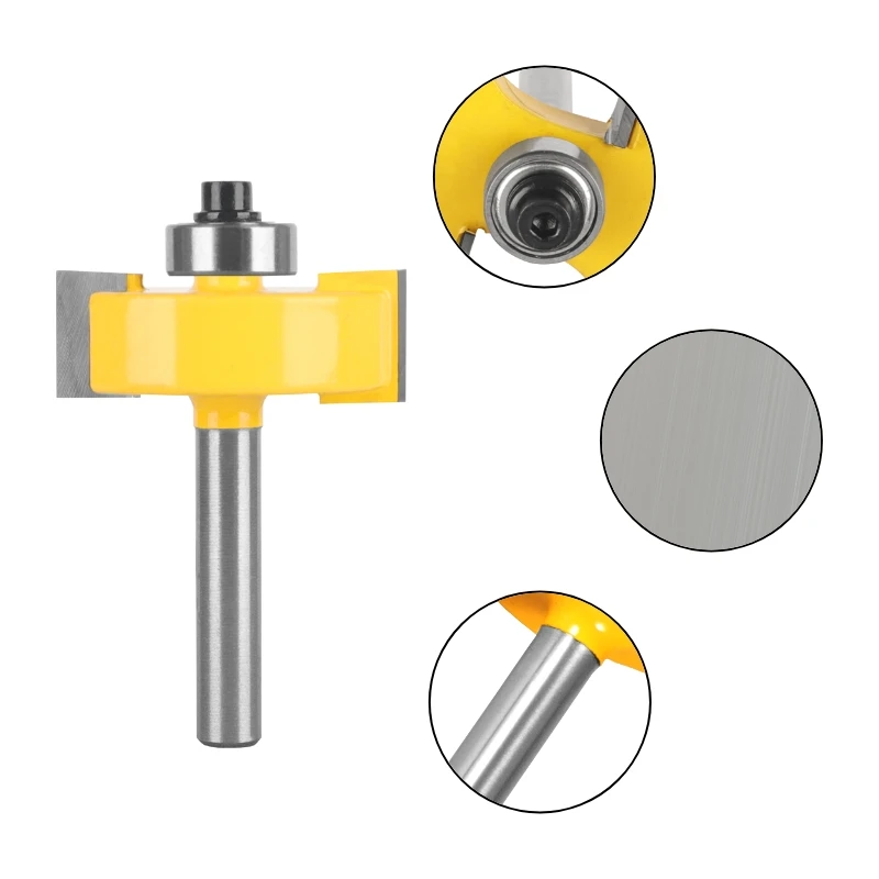 NXWIND T Type Sloting Bit Rabbeting With 6 Bearing Sets Router Bit Woodworking Milling Cutter For Wood Bit Face Mill