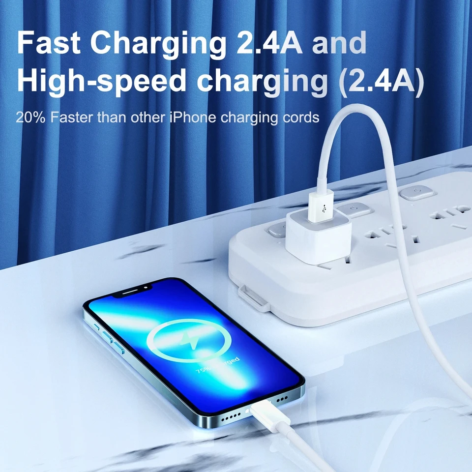 Cable cargador Xiao Mi PD para iPhone 3ft/6ft, USB a lightning, carga rápida para iPhone 14 13 12 11 XR XS 4