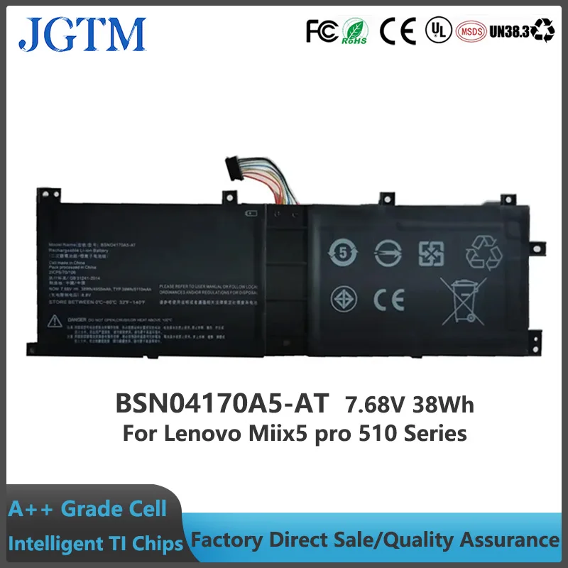 

JGTM BSN04170A5-AT Laptop Battery For Lenovo Ideapad Miix 510 520 510-12ISK 510-12IKB 5B10L68713 5B10L68713 BSNO4170A5-LH 7.68V