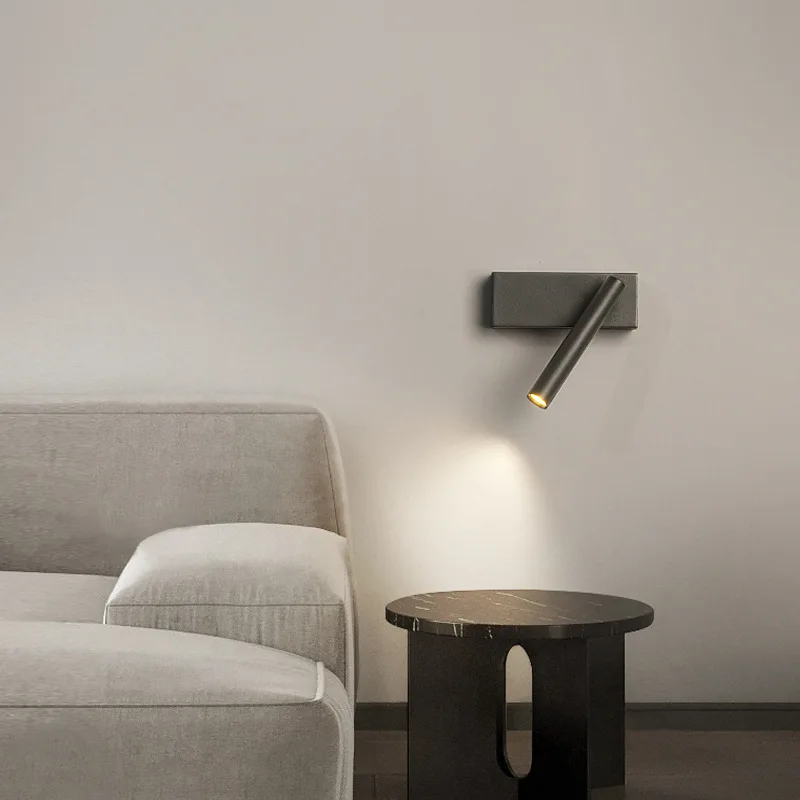 LED Wall Lamp Reading Lamp for Bedroom Hotel Headboard Night Book Lamp Modern Lights White Black Spot for Living Room Background