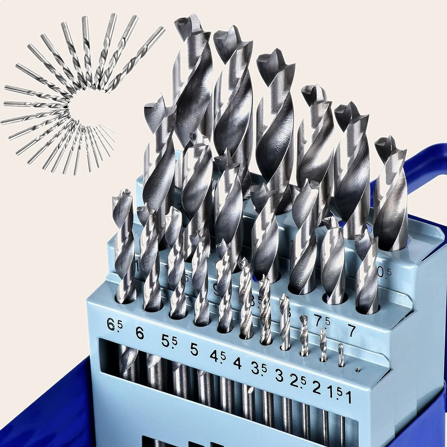 25pcs HSS-G Wood Drill Bit Set 1-13mm Continuous Sharp Precise Clean Holes 0.5mm