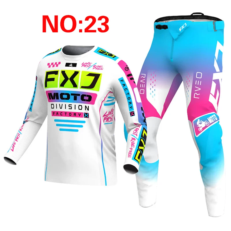 NIEUWE 2025 FXJ roze enduro crosskleding set mx jersey broek groene motorkleding mtb carracing pak Off Road apparatuur