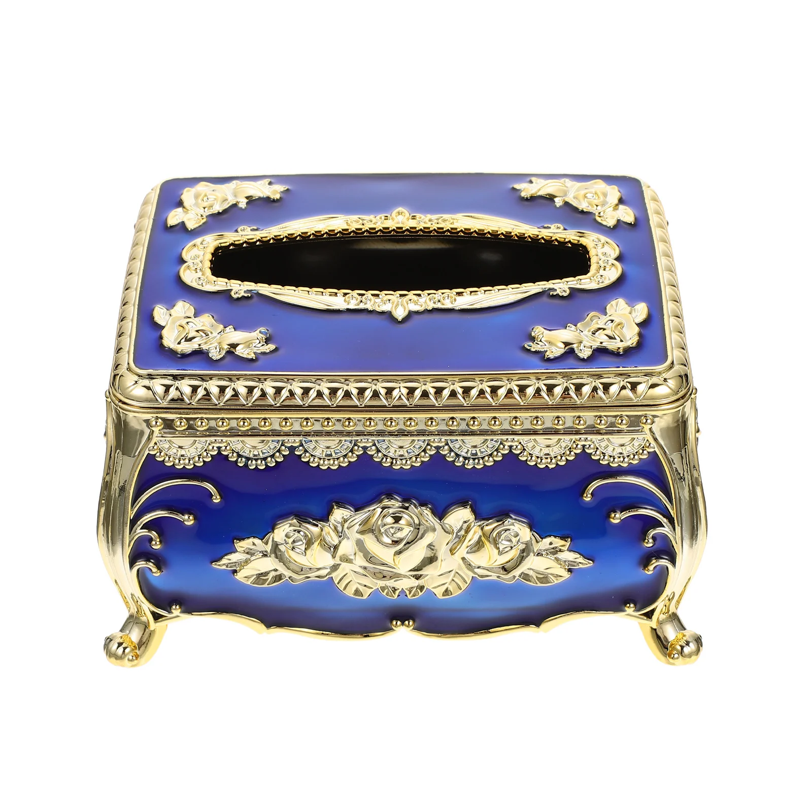

Retro Zinc Alloy Tissue Box Holder Elegant Napkin Box Desktop Decoration for Living Room Office Car Paper Towel Dispenser
