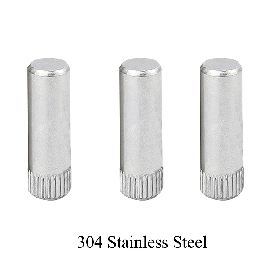 M4 M5 M6 OD 8mm 10mm 12mm 14mm 16mm 18mm 20mm 25mm 30mm 40mm Long 304 Stainless Steel Cylinder Shaft Parallel Dowel Knurled Pin
