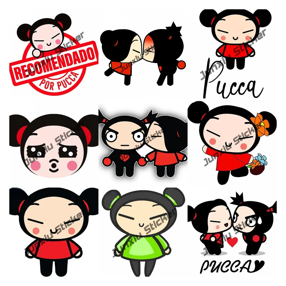 

Pucca Love Garu Scratch-Proof Car Stickers Cute Anime Stickers Kawaii Stickers for Kids Teens Girls Adults on Car Water Bottles