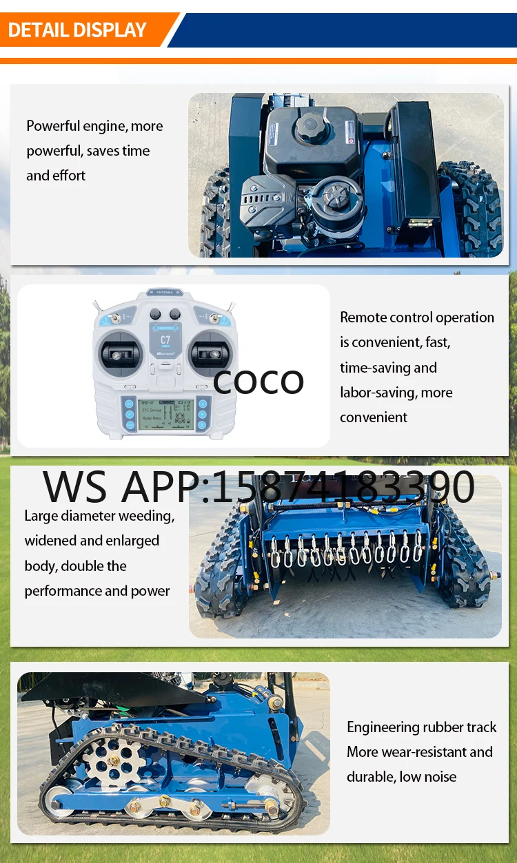 2026 RC Petrol Lawn Mower CE EPA Certified Automatic Garden Remote Control Grass Cutter