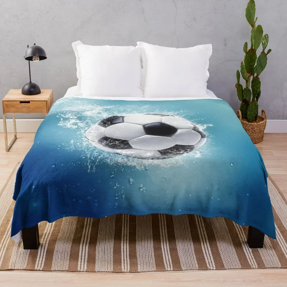 

Soccer Water Splash Throw Blanket Cozy Napping Blanket Gift for Mom Dad