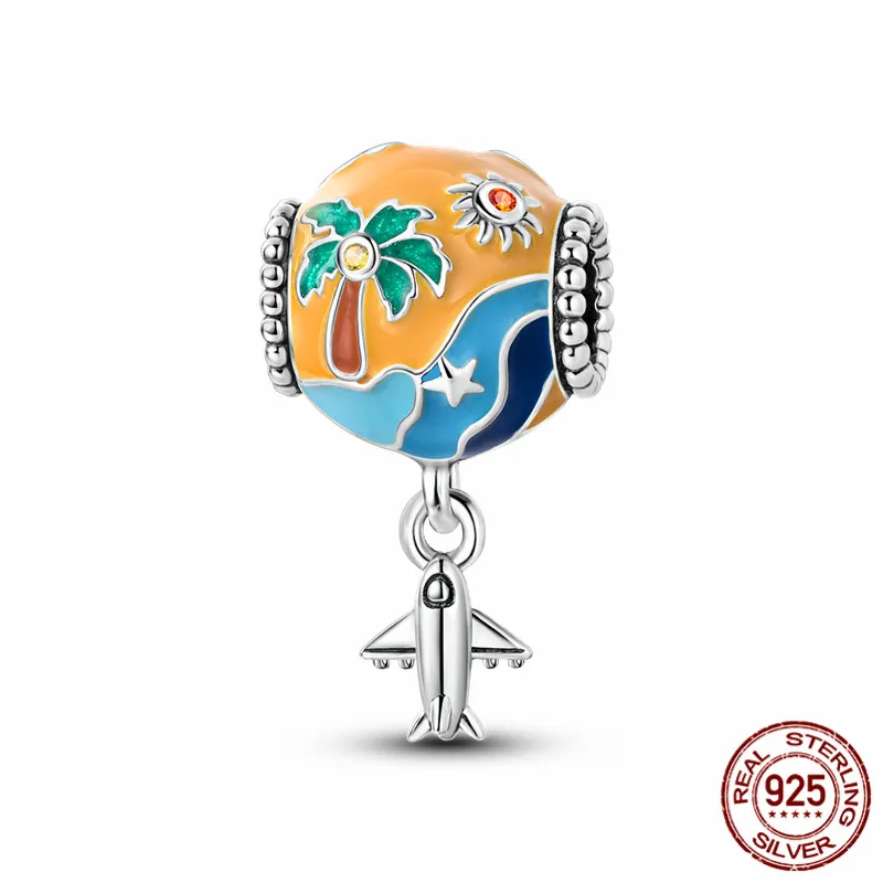 

925 Sterling Silver Coconut Ball Charm Beads for Original Bracelets, Women's DIY Jewelry