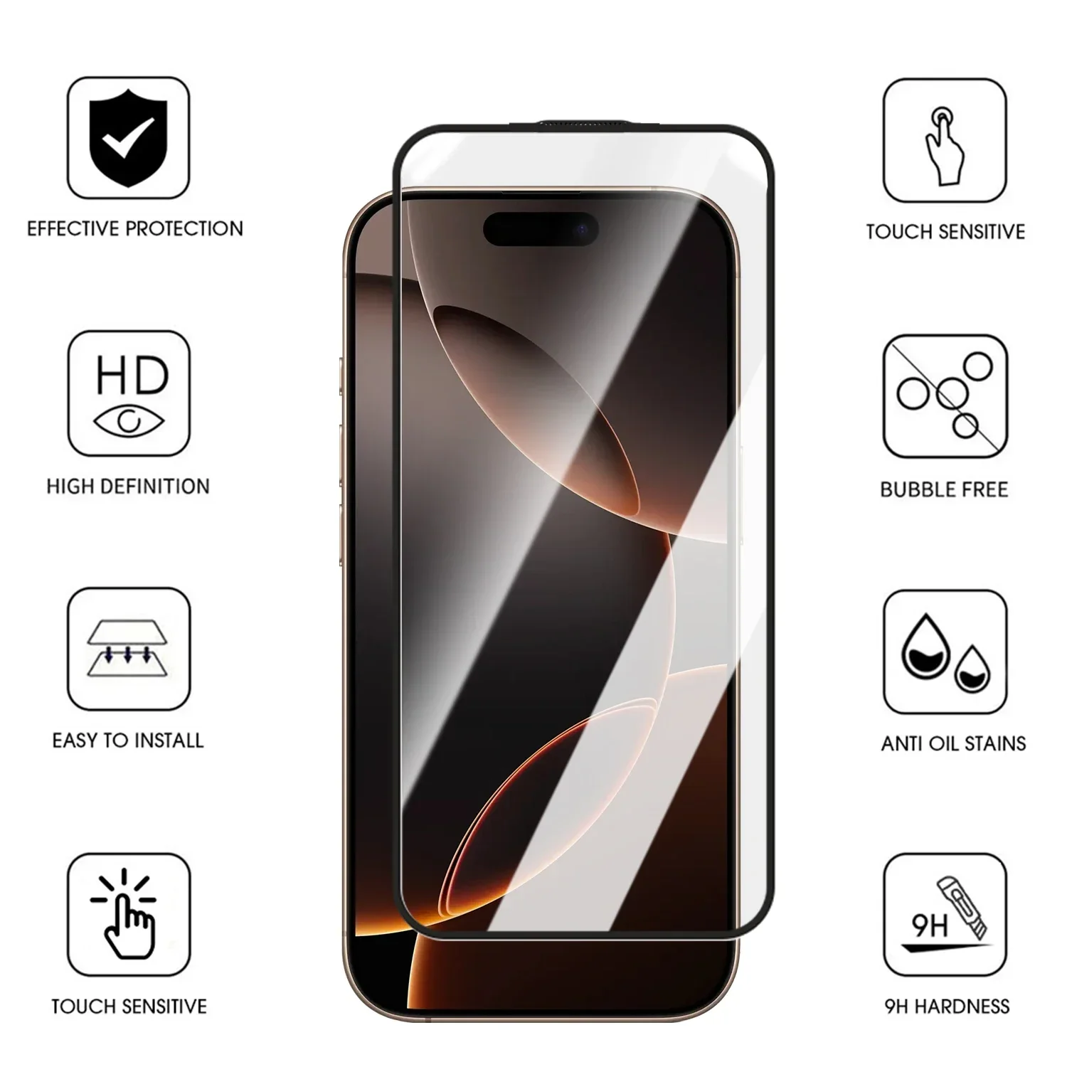 1-3 قطعة واقي شاشة سهل التركيب خالي من الغبار لهاتف iPhone 17 Pro Max 17Air 17Pro 16Promax HD أفلام الزجاج المقسى الوضوح