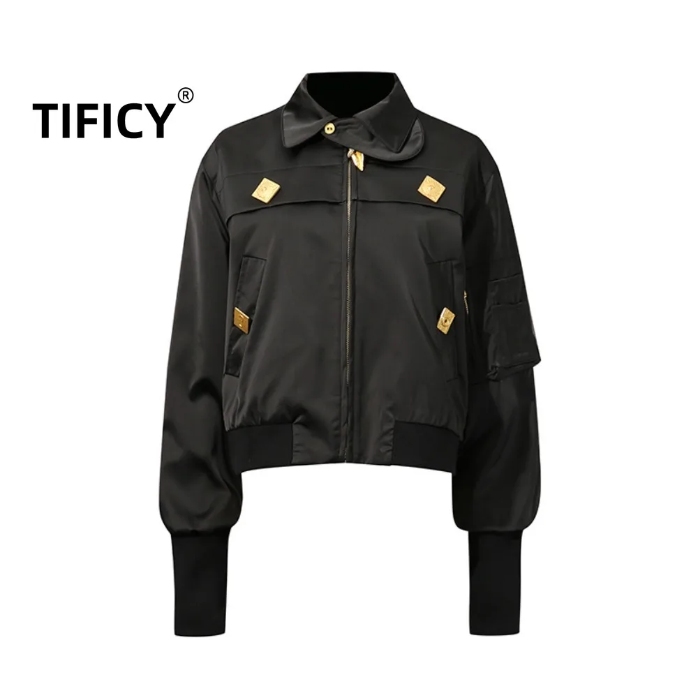 

High Street Autumn New Comfortable Casual Style Jacket Women's Stand Up Collar Splicing Design, High-end Short Jacket