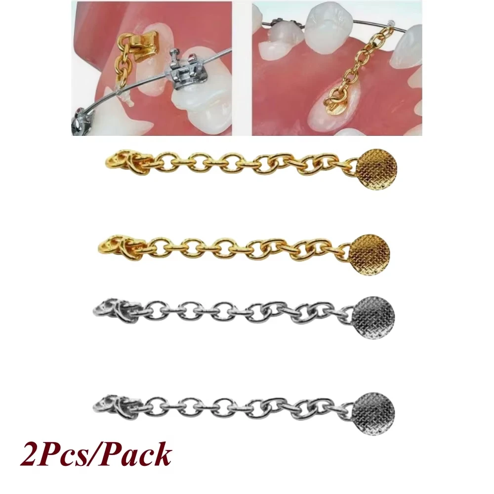 

NIGF 2 шт./упак. стоматологические ортодонтические лингвальные пуговицы тяговая цепочка круглая базовая кнопка серебро позолоченное