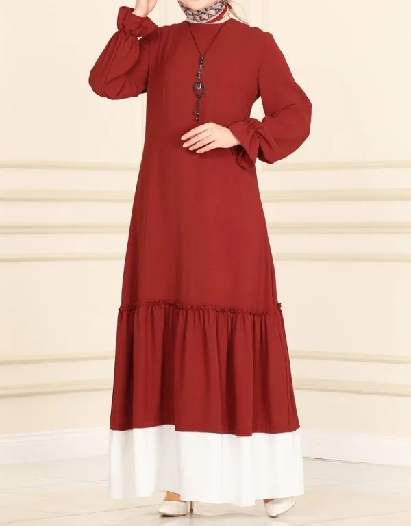 Islam Abaya Herbst frauen Kleid Nahen Osten Arabischen Mode Langarm Frische Und Süße Roben Neue Casual Lose Muslimischen Weibliche