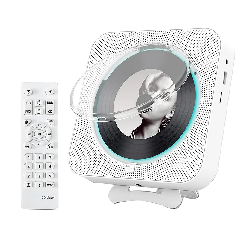 

Portable Bluetooth CD Player,Wall Mount CD Player Home Audio Music Players With Remote Control,LCD Display