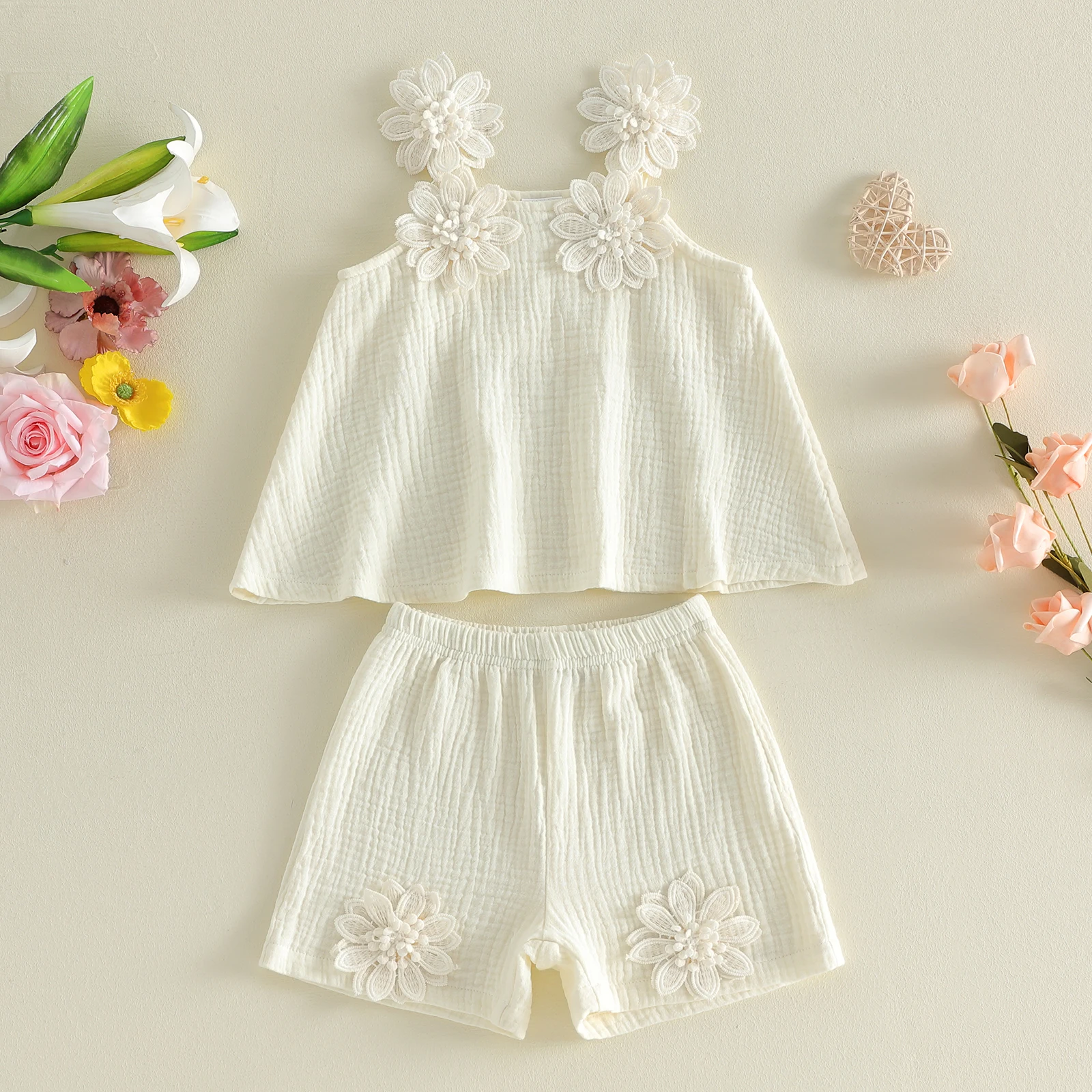 Flower Baby Girl Shorts Set 2