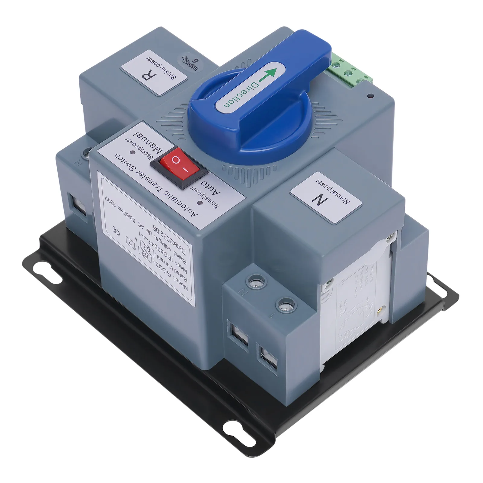 Saklar Transfer Otomatis Daya Ganda 63A ATS untuk Generator, Saklar Pengalih Generator 2P, Saklar Pengalih Generator 50/60Hz