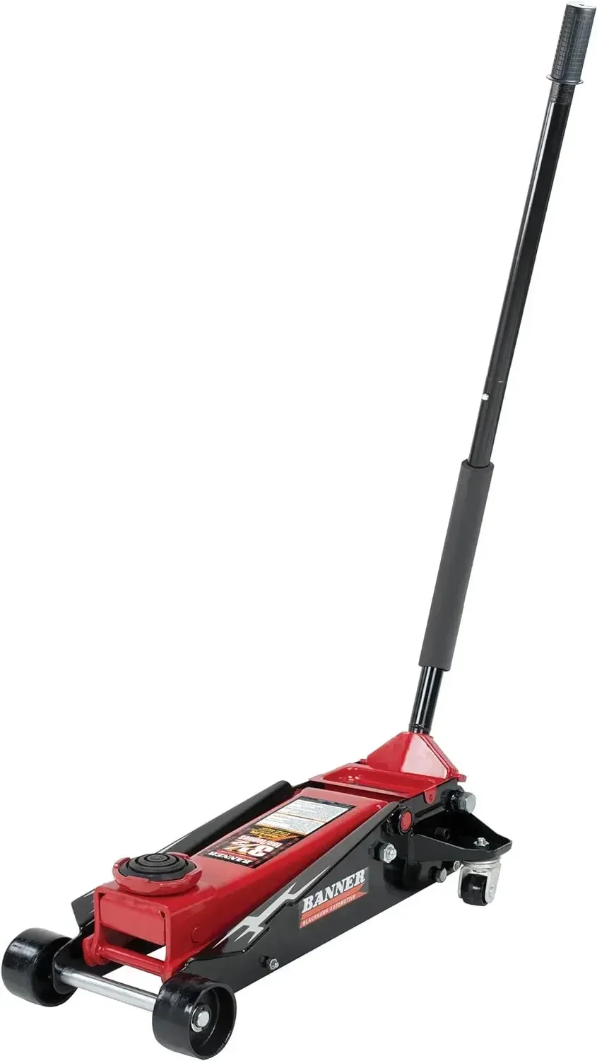 B6350 Black/Red Fast Lift Service Jack - 3.5 Ton Capacity, 28 1/2