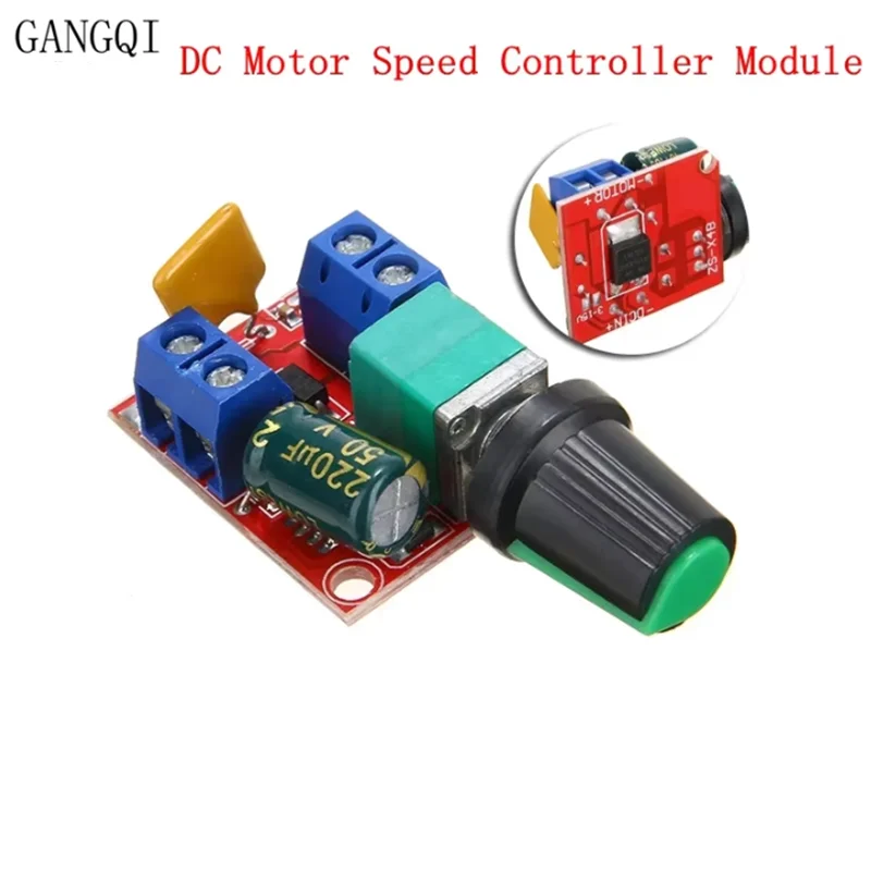 Mini 5A PWM Max 90W DC Motor Speed Controller Module DC-DC 3V 35V Speed Control Adjustable Potentiometer Switch Board LED Dimmer
