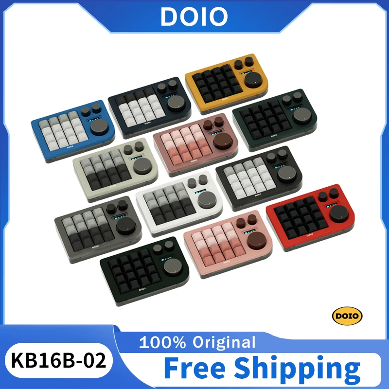 

DOIO KB16B-02 16-клавишная мини-цифровая клавиатура с тремя ручками, OLED-экран, портативная механическая клавиатура для ноутбука