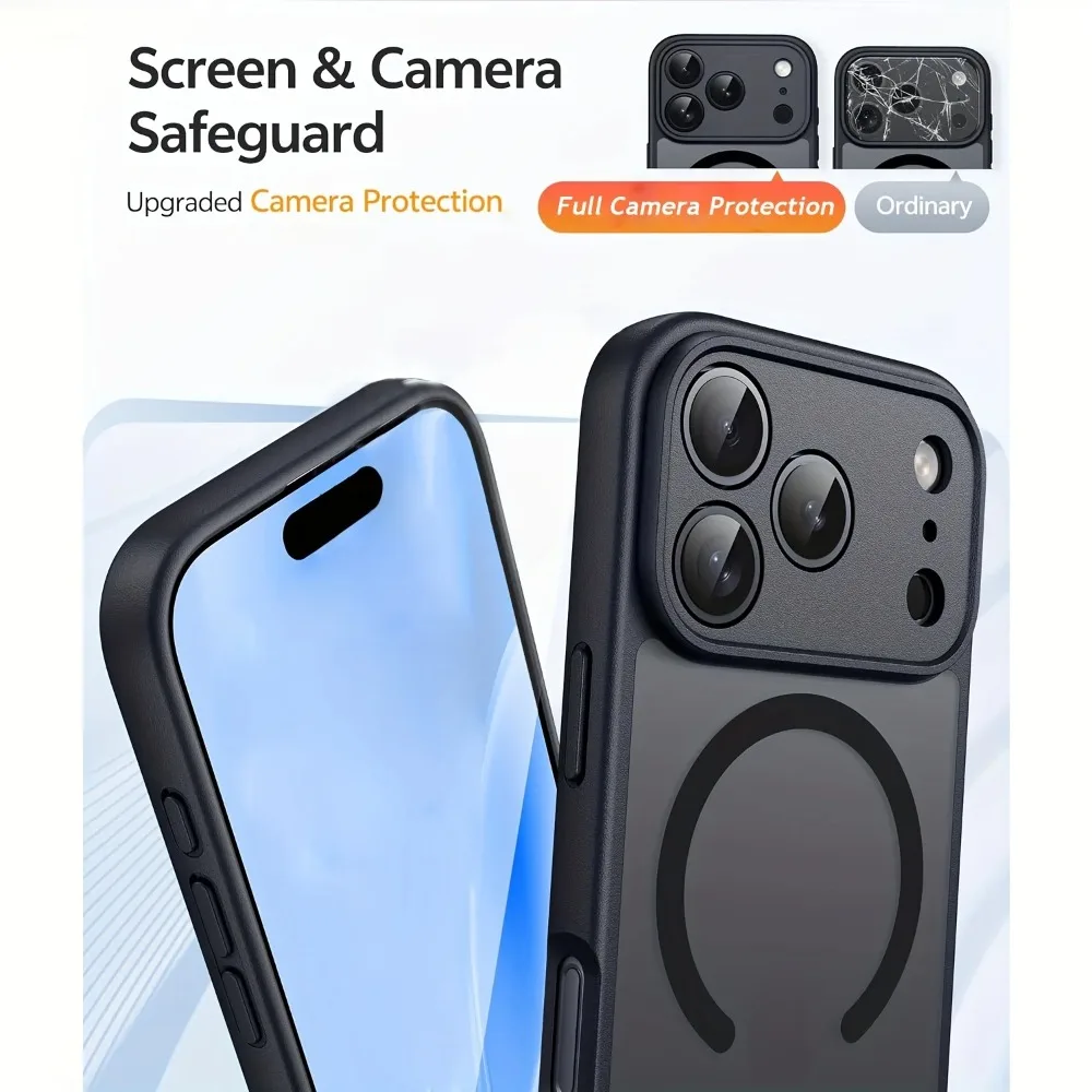 Luxuriöse Magnetische Matte Durchsichtige Hülle für iPhone 17 18 16 15 14 Plus 13 12 11 Pro Max für Magsafe Kabelloses Ladegerät Hartschale – Detail 3