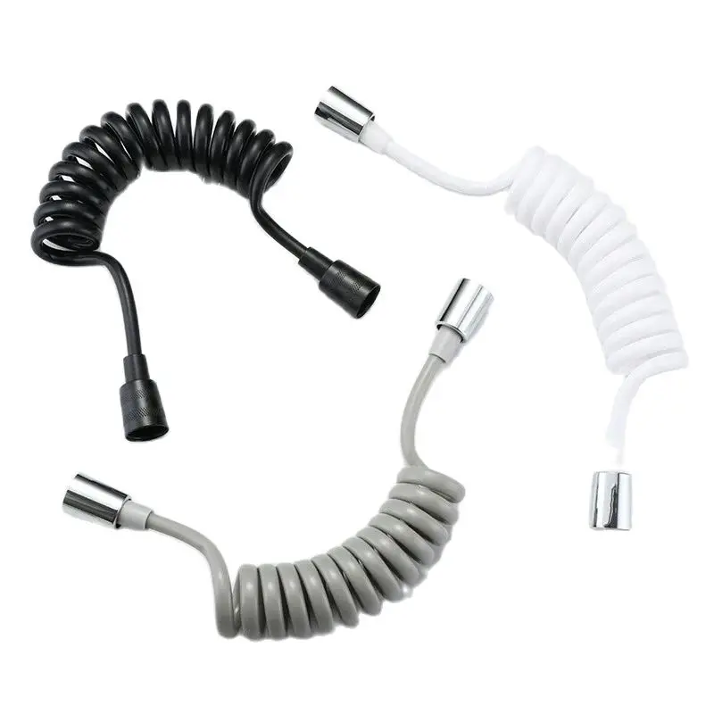 Universal Flexible Shower Hose with Spring Extension Hand Sprayer Pipe Connector for Bathroom Toilet Bidet - Durable Spring Tube