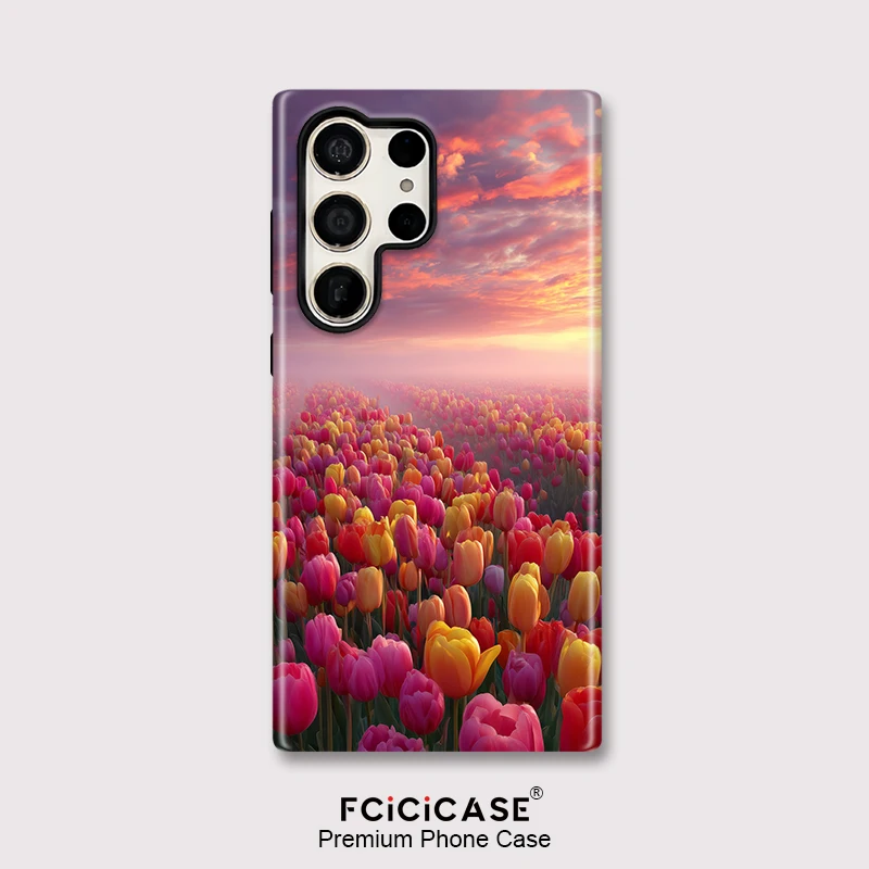 Fcicicase Tulip Flowers Phone Case For Samsung Galaxy S26 Edge A56 A16 S20 FE S23 A36 A26 S24 Ultra S25 Plus Shockproof Cover