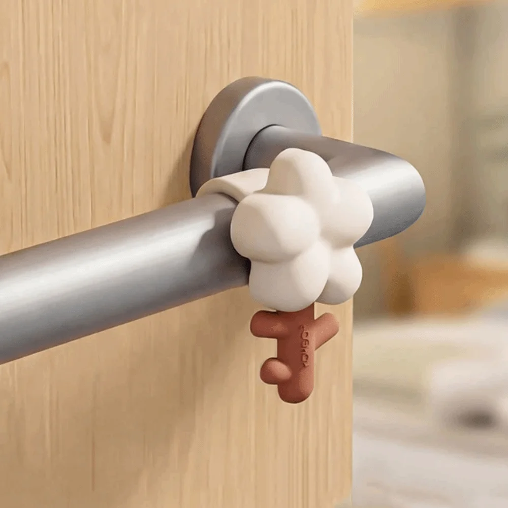 

Durable Anti Slip Door Knob Cover Anti-Collision Cute Silicone Doorknob Sleeve Tulip Flower-Shaped Bumpers Kitchen