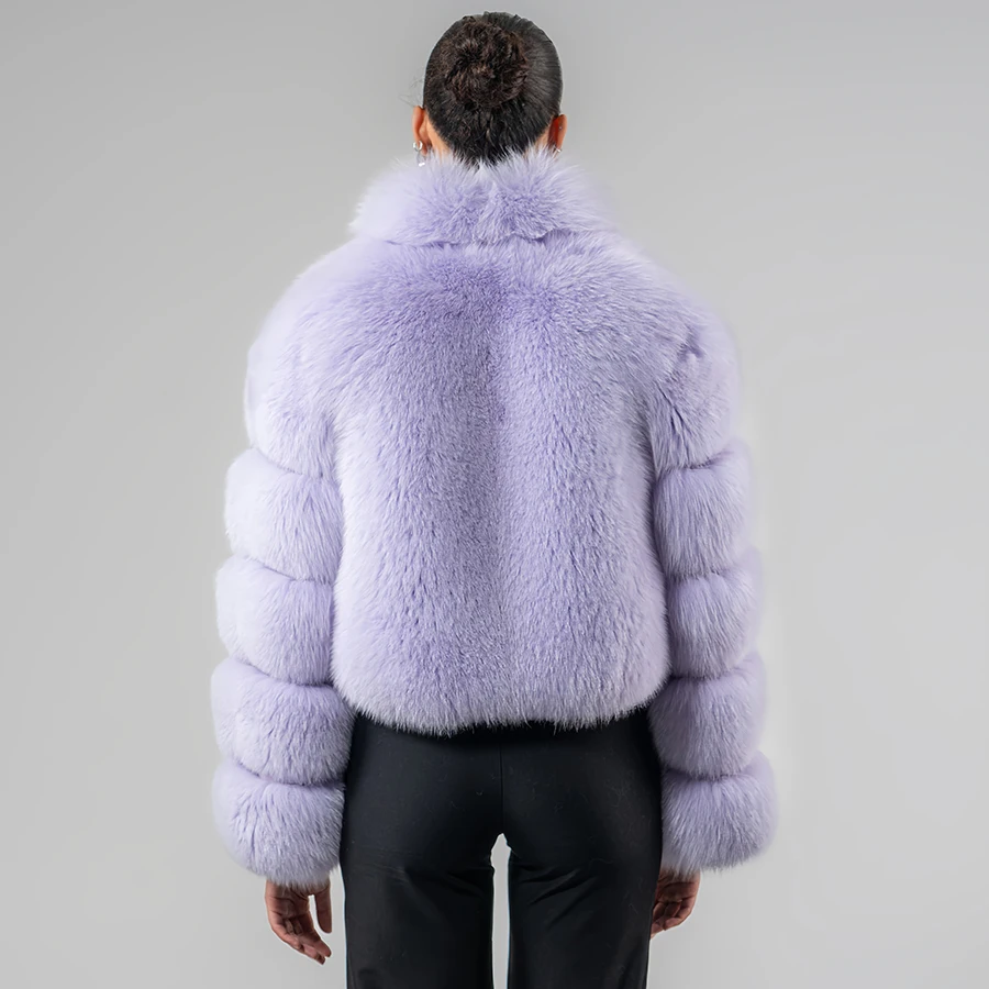 معطف الفرو المرأة معطف فرو الثعلب الحقيقي المرأة الفاخرة الشتاء معطف قصير للنساء أفضل بيع سترات فرو الثعلب