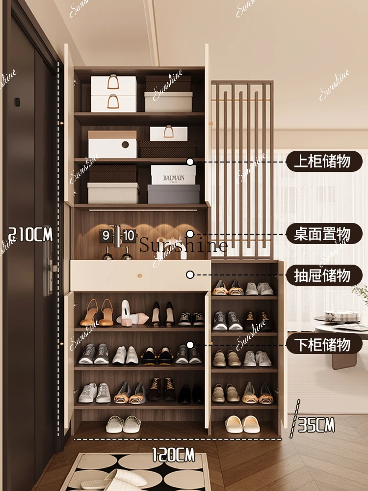 

Medieval style entrance shoe cabinet integrated entrance front door screen partition cabinet FT