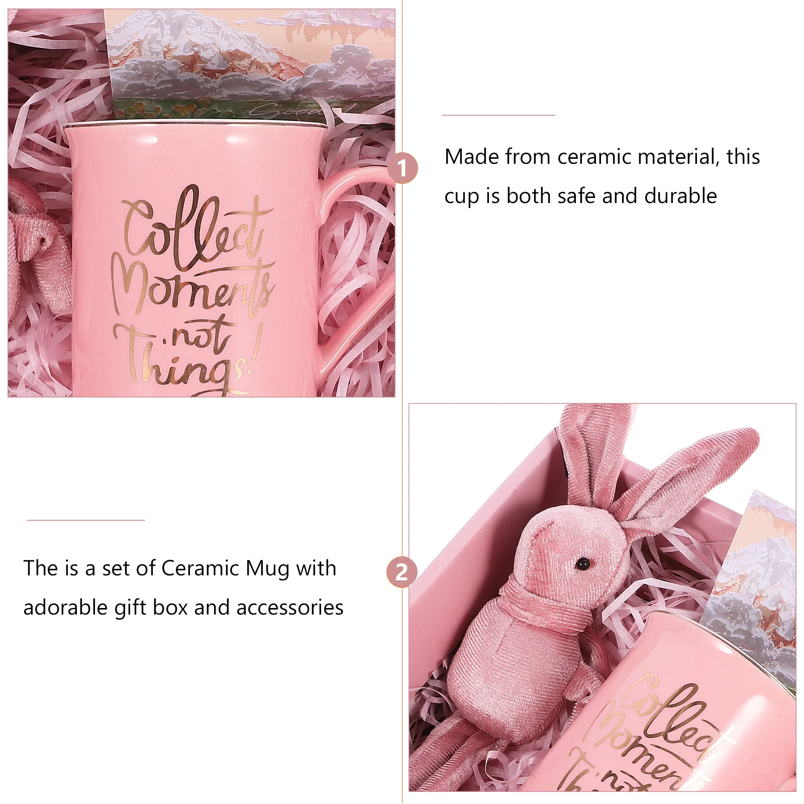 

1Set Ceramic Mug Gift Box Adorable Coffee Tea Cup Large Handle Stylish Friendship Birthday Present Ceramic Mug