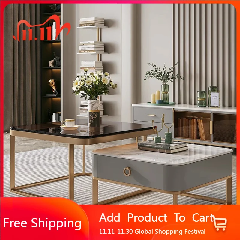 

Adjustable Storage Coffee Table Clear Space Saving Transparent Minimalist Side Table Aesthetic Drawers Meubles Patio Furniture