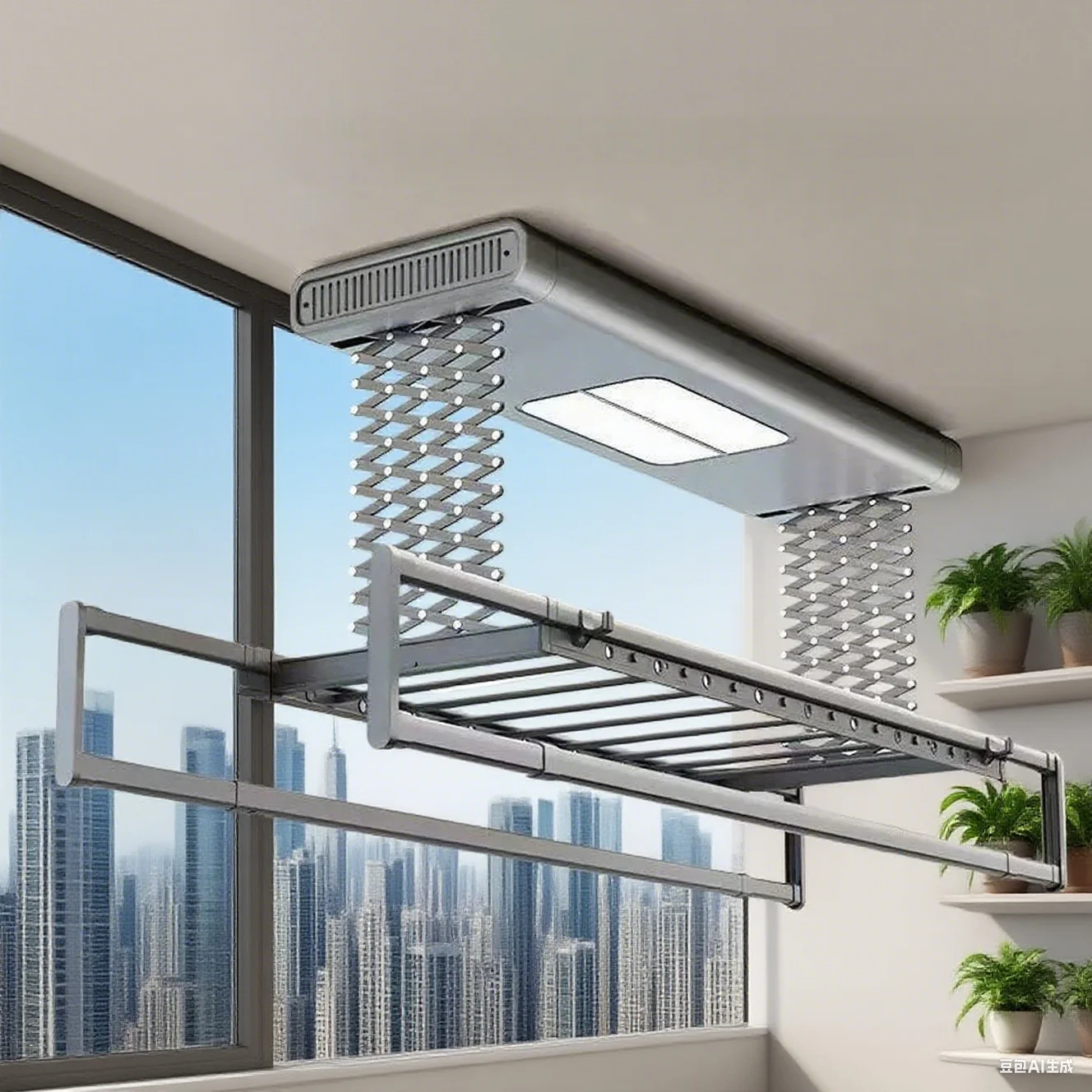 Smart Balcony Ceiling Invisible Clothes Drying Rack Retractable Rack With Auto-Lifting System
