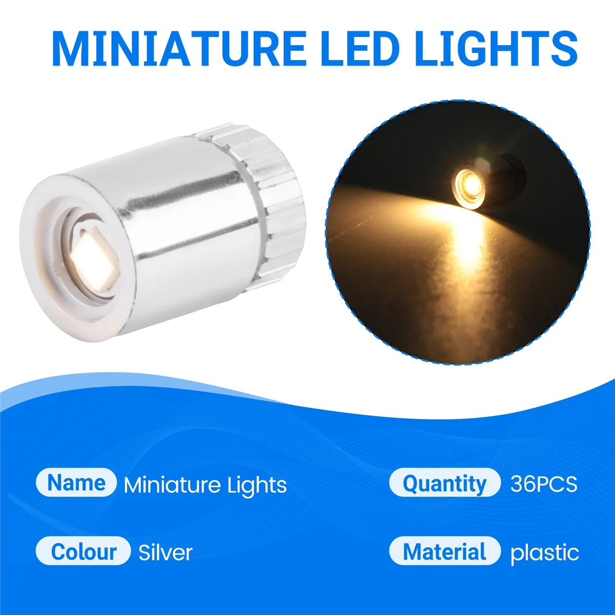SCYA 36Pcs Miniature Lights for Dollhouse,Miniature LED Lights for Handcraft,Mini Spot Lights Battery Operated(Warm White)