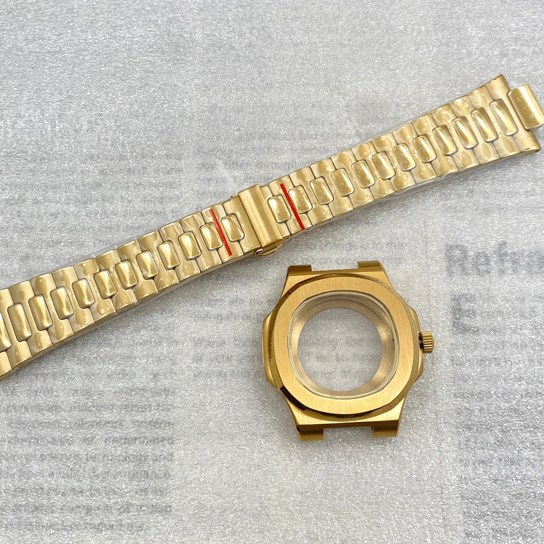 حافظة ساعة 41 ملم وحزام ساعة على طراز نوتيلوس إكسسوارات ساعة زجاجية من الياقوت مناسبة لحركات NH35 NH38 NH70