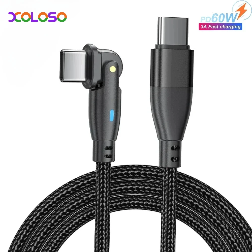 180-°-cabo-usb-c-rotativo-de-60w-para-usb-c-carregador-tipo-c-com-carga-rapida-3a-para-iphone-17-15-16-laptop-samsung-s23-s25-xiaomi