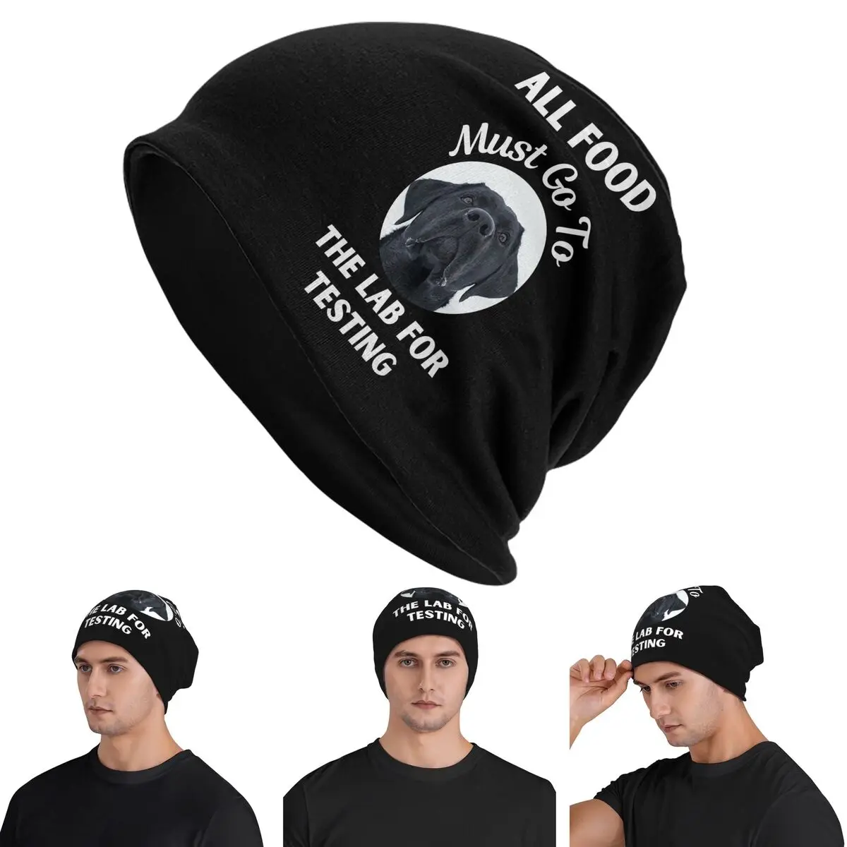 

All Food Must Go To The Lab For Testing Skullies Beanies Hats Warm Autumn Winter Outdoor Cap Knitted Bonnet Caps Unisex Adult
