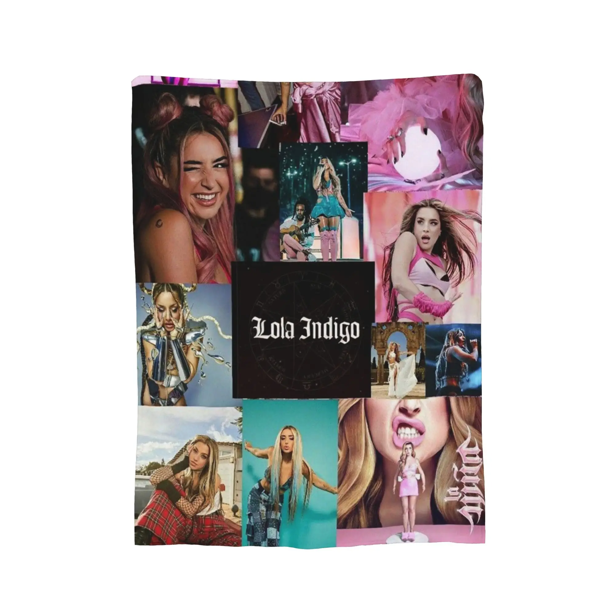 Customize L-Lolas I-Indigos Spanish Singer Gift Blanket For Men Women Warm Cozy Fluffy Throw Blankets for Living Room Multiple S