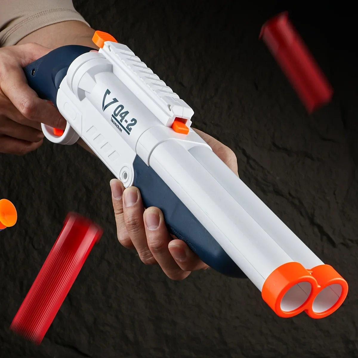 u7-soft-projectile-launcher-manual-dual-nozzle-fast-load-pop-up-cartridge-with-6-cases-20-foam-shells-practice-target