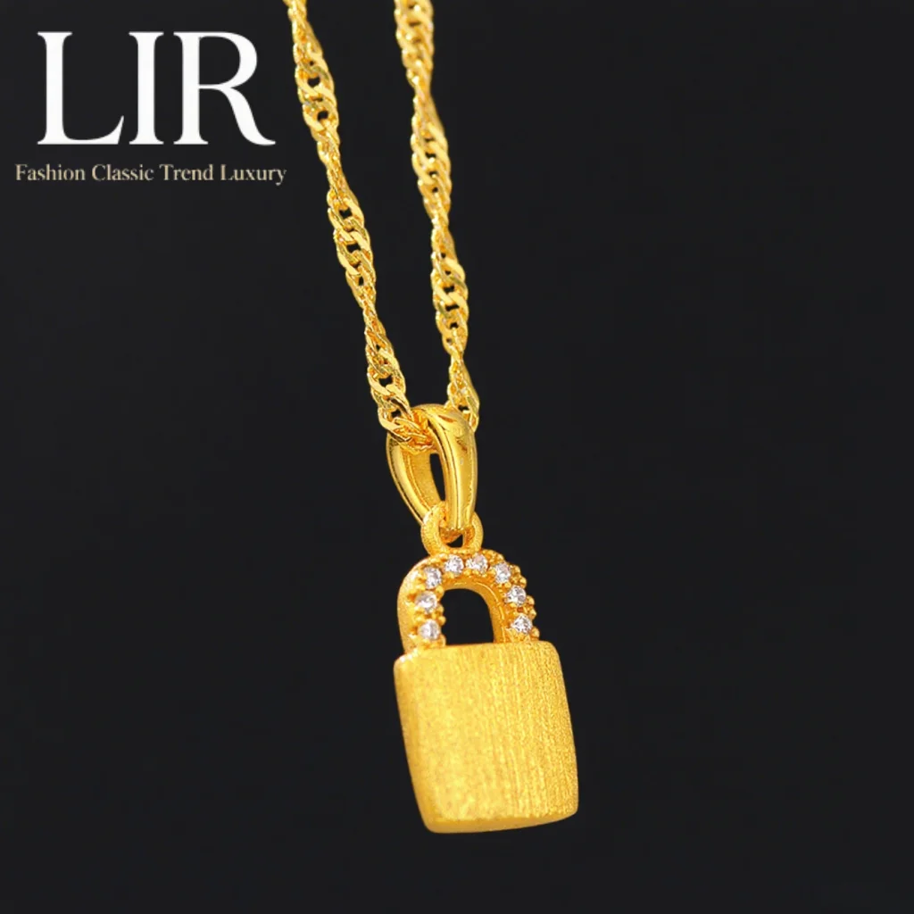 

LIR Fadeless Non-deformable Lock Pendant Necklace: Latest Brushed Plating, Zircon Inlay, Cool Goddess Vibe, Women's Jewelry