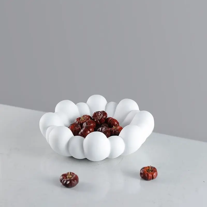 Black White Cloud Shape Resin Snack Dried Fruit Storage Tray Ornaments Home Coffee Table Decoration Hotel Club KTV Plate Crafts