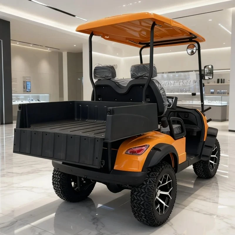new All-Terrain Lift Cheap Small Electric Sightseeing Club Off-Road Vehicle 2-Seater 60/72V Off-Road Golf Cart，Rear Cargo Box