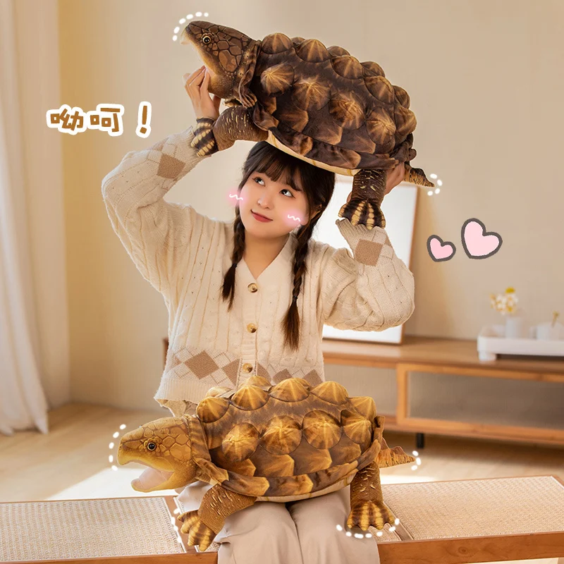 1pc Creative Snapping Turtle Plush Stuffed Lifelike Amphibian Doll Wild Animal Pillow Room Decro Birthday Gifts